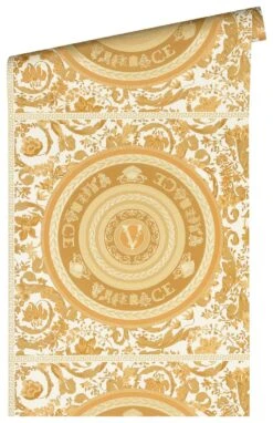 Versace Vliestapete 38705-4 Floral Medusa Weiß Gold -Home Wallpaper Store Versace Vliestapete 38705 4 Floral Medusa Weiss Gold 63213751 1