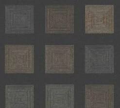 A.S. Creation Vinyltapete Kacheln Grafik Schwarz Bronze 37172-4