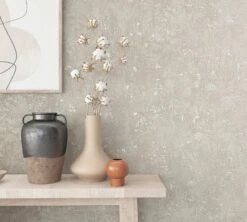 Vliestapete Industrial Putzoptik Beige Weiß Metallic 82370