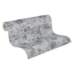 A.S. Creation Vliestapete Putzoptik Shabby Schwarz Silber Metallic 38969-6 -Home Wallpaper Store Vliestapete Beton Optik Schwarz Silber Metallic 38969 6 63216880 8