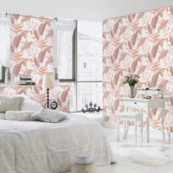 Vliestapete Elle Blattmuster Rosa Gold Metallic 10332-05