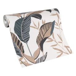 Vliestapete Elle Blattmuster Weiß Schwarz Gold 10332-15 -Home Wallpaper Store Vliestapete Elle Blaetter Weiss Schwarz Gold 10332 15 63216404 2