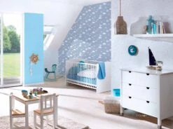 A.S. Creation Vliestapete Kinder Wolken Mond Sterne Grau Blau 38125-2 -Home Wallpaper Store Vliestapete Kinder Wolken Mond Sterne grau blau 38125 2 63208442 3