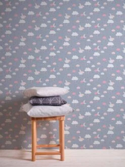 A.S. Creation Vliestapete Kinder Wolken Mond Sterne Grau Rosa 38125-1 -Home Wallpaper Store Vliestapete Kinder Wolken Mond Sterne grau rosa 38125 1 63208441 1