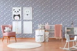 A.S. Creation Vliestapete Kinder Wolken Mond Sterne Grau Rosa 38125-1 -Home Wallpaper Store Vliestapete Kinder Wolken Mond Sterne grau rosa 38125 1 63208441 3