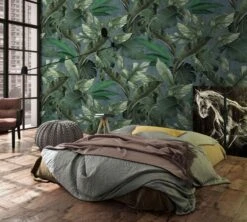 Vliestapete Petrol Grün Tropisch Blätter Marburg 34199