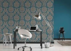 Vliestapete Uni-Design Strukturiert Blau 36899-6 -Home Wallpaper Store Vliestapete Uni Design blau 36899 6 191300 2