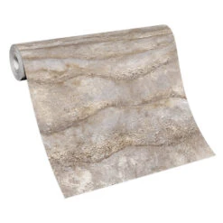 Vliestapete Beton Optik 3D-Effekt Grau Braun 10299-32 -Home Wallpaper Store Vliestapete Wellen Muster 3D Optik Grau Braun 10299 32 63216299 2