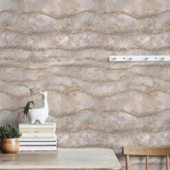 Vliestapete Beton Optik 3D-Effekt Grau Braun 10299-32 -Home Wallpaper Store Vliestapete Wellen Muster 3D Optik Grau Braun 10299 32 63216299 4
